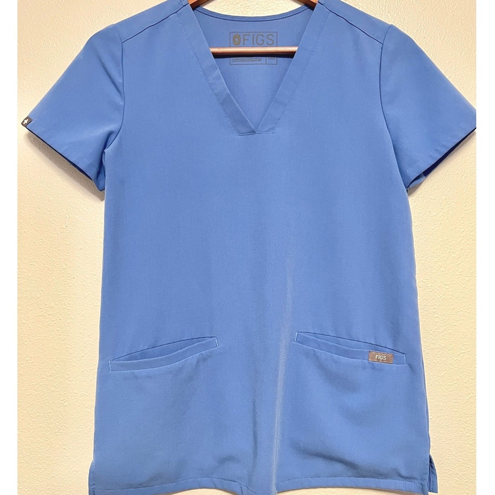 FIGS Scrubs Casma Top XXS Ceil Blue Nursing Medical Surgical Dental Hospital